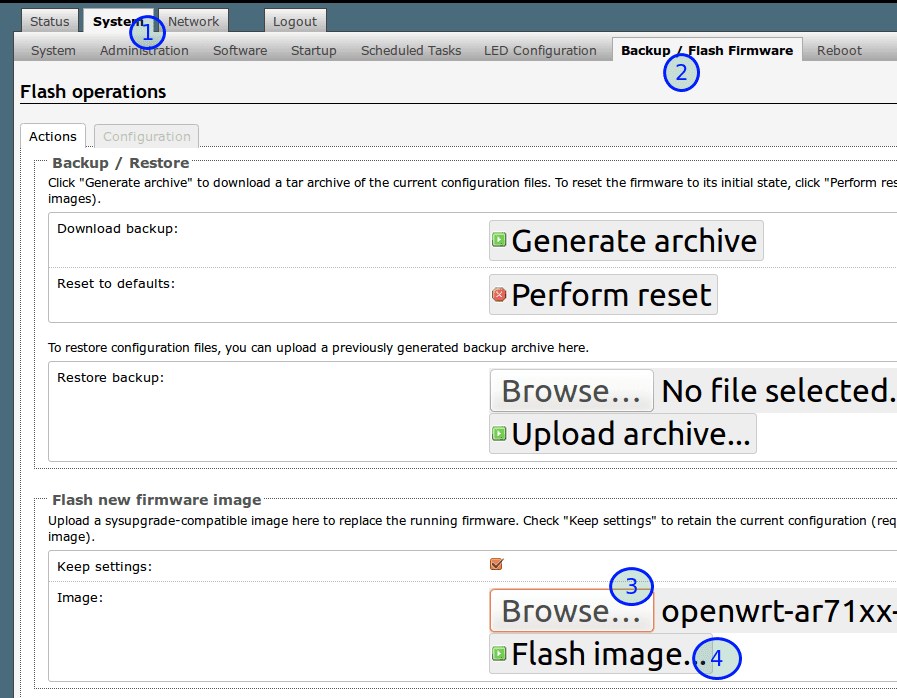 OpenWrt路由器luCI界面升级固件