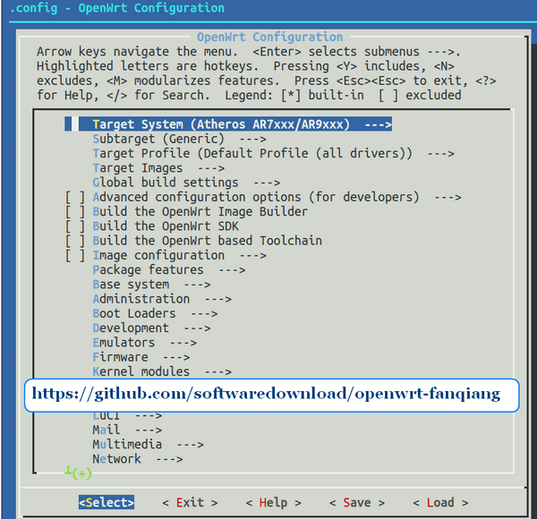 OpwnWrt Image Builder make menuconfig