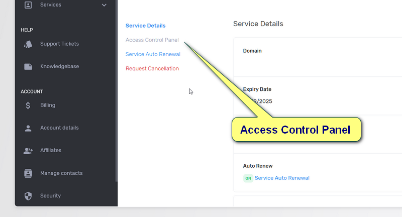 ZgoVPS.com Access Control Panel