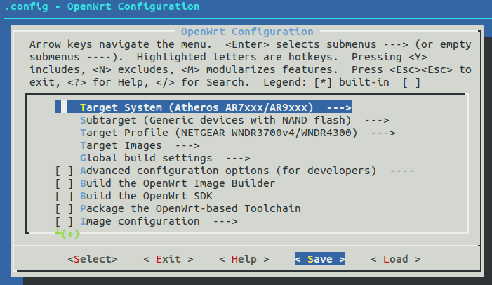 OpenWrt Image Build选择Target System